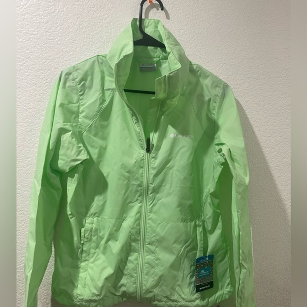 Columbia Women small green waterproof green jacket